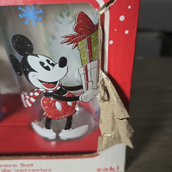 Disney Mickey Minnie CHRISTMAS Glasswear 2pk 16oz Nwt - Picture 4 of 4